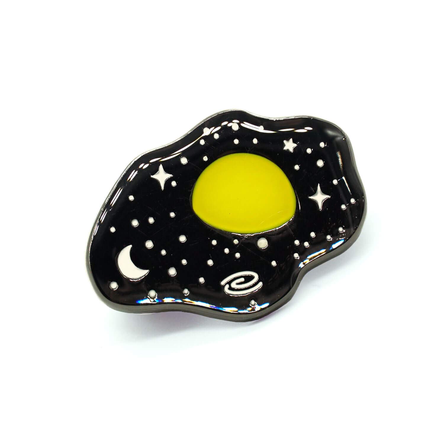 The Sun in Space Fried Egg Enamel Pin
