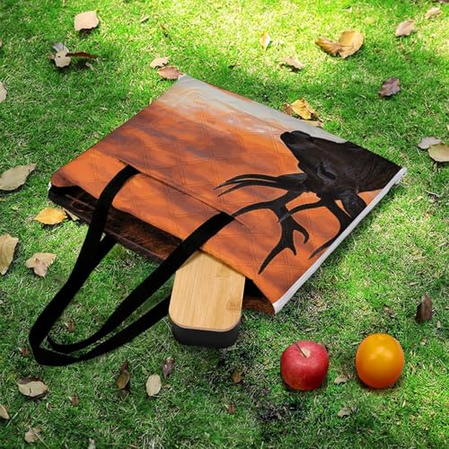 Couverture de plage motif élan avec fermeture éclair imperméable pour le camping