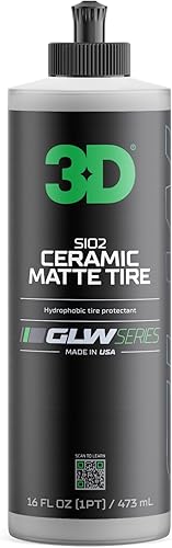 Miniatura 1 de 3D SiO2 Ceramic Matte Tire Shine, Serie GLW  Fórmula hidrófoba protege contra la decoloración, agrietamiento y decoloración  Spray de protección UV