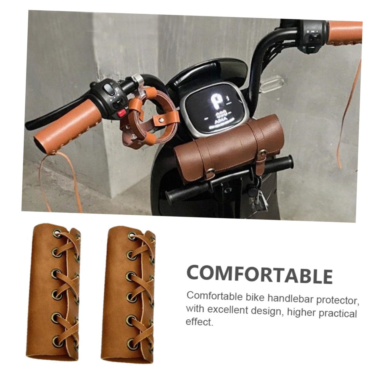 Sosoport 5 Paare Fahrradgriffe Kinderfahrrad Fahrräder Fahrradlenkergriffe Scooter-Griffe Outdoor-fahrradzubehör Anti-rutsch-Griffe Fahrradgriffabdeckung Handgriffe Draussen Handhaben Leder