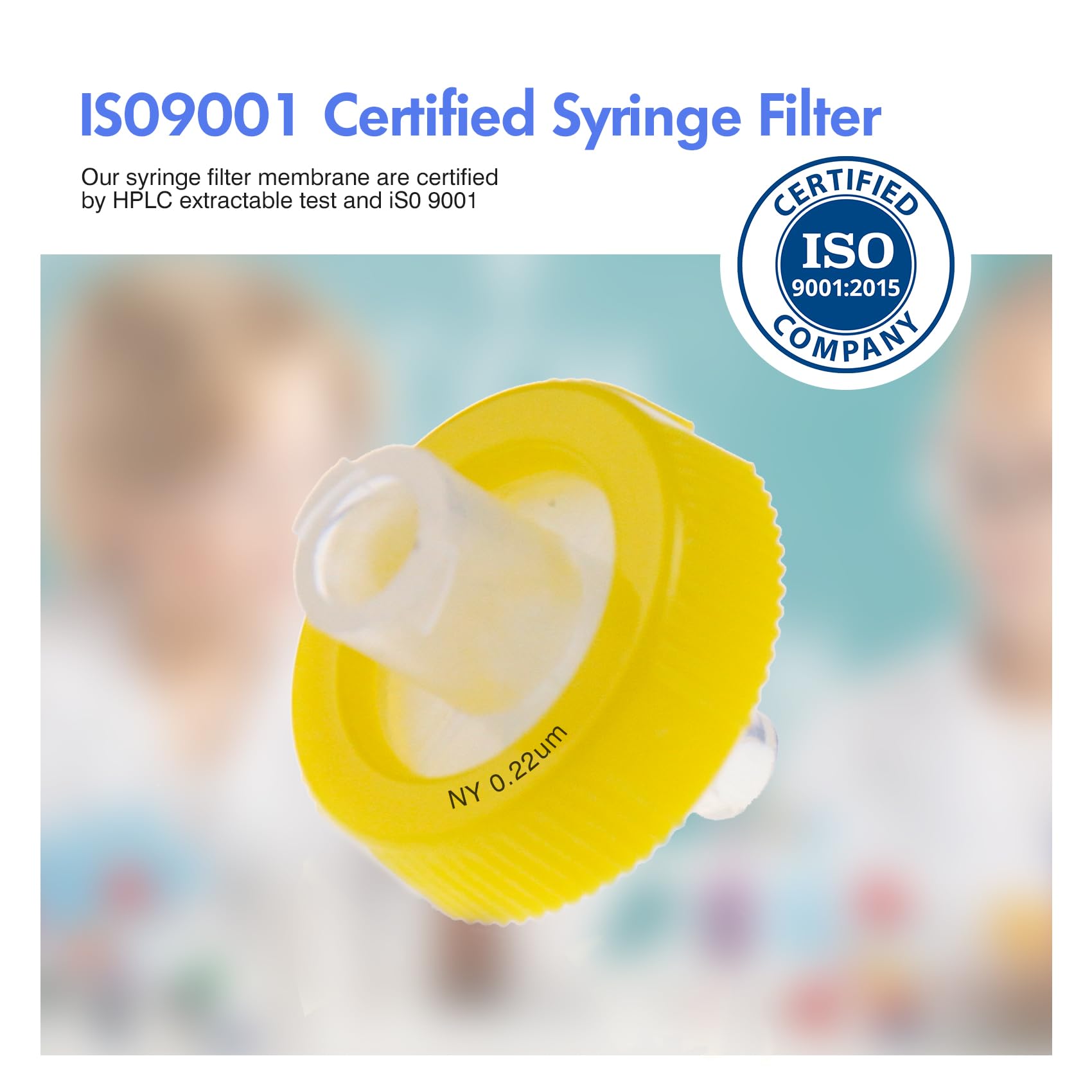 100 pezzi Filtro per Siringa in Nylon con Dimensione dei Pori di 0,22 μm, Diametro Della Membrana di 13 mm, Filtro per Siringa da Laboratorio, Filtro per Siringa HPLC e GC