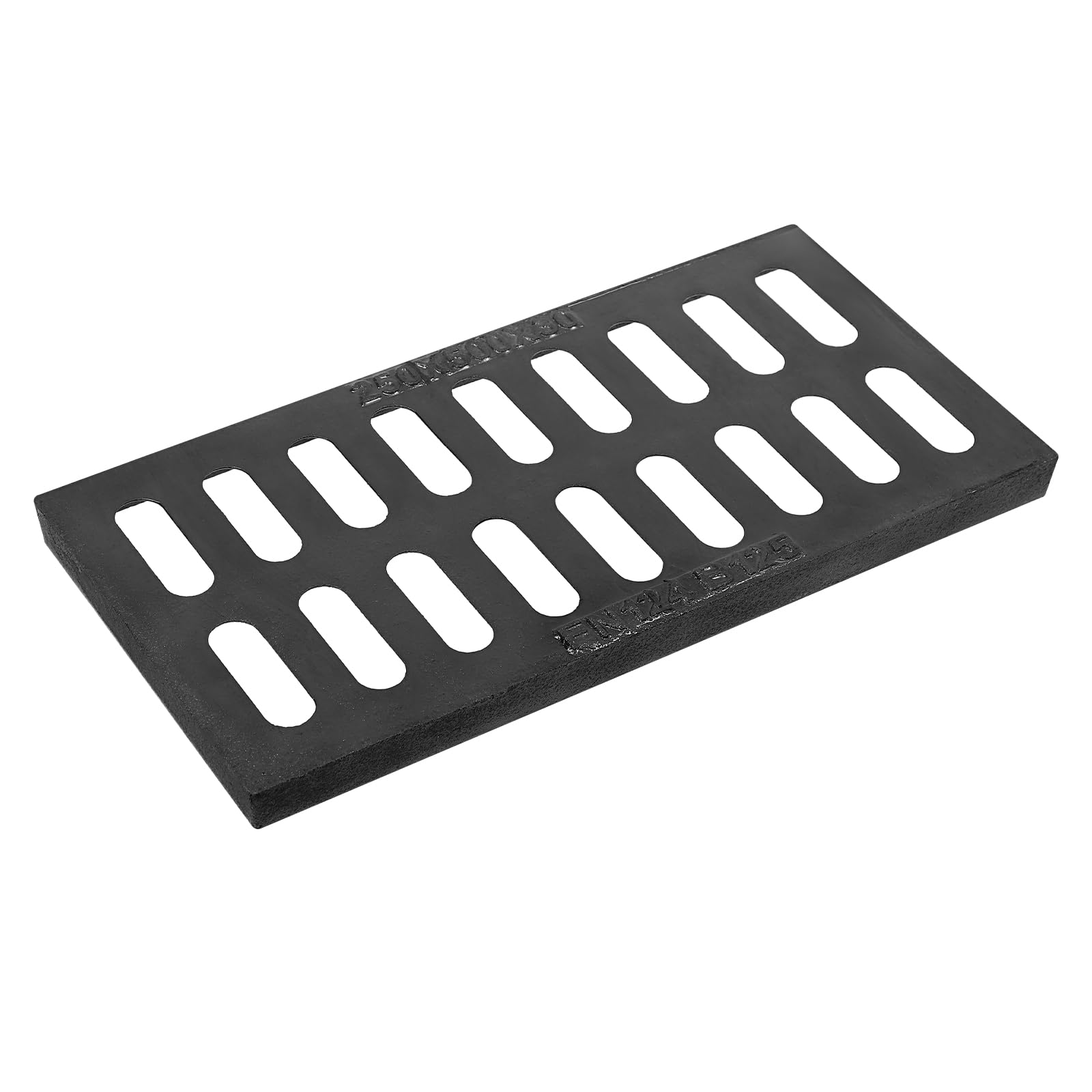 Ductile Iron Drain Grate 20 x 10 Inches Heavy Duty Metal Sewer Cover for Municipal Construction Sites, Black Rectangle Drainage Grate Driveway - 2T Load Capacity