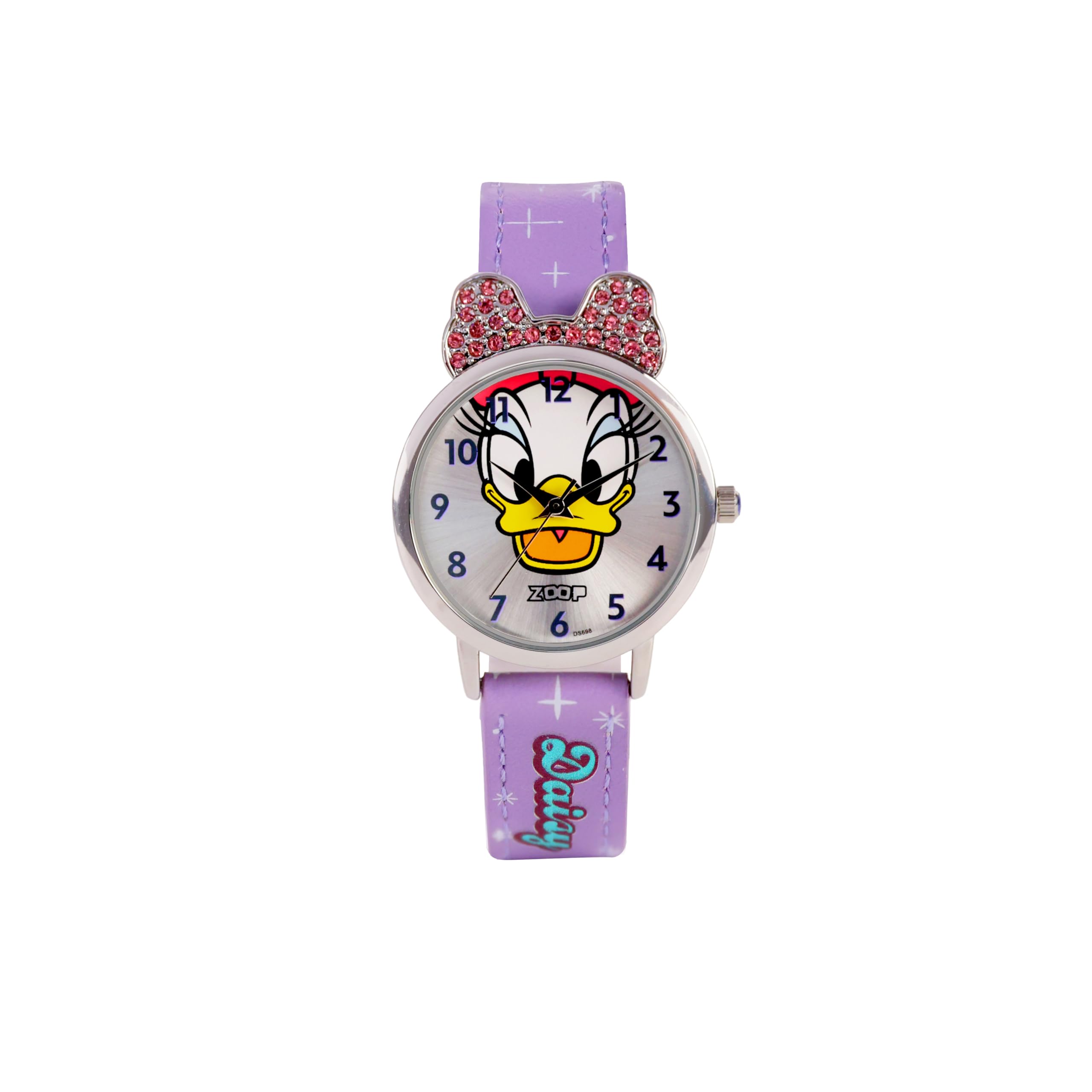 Zoop Disney Daisy Duck Analog Watch with Silver Dial & Purple