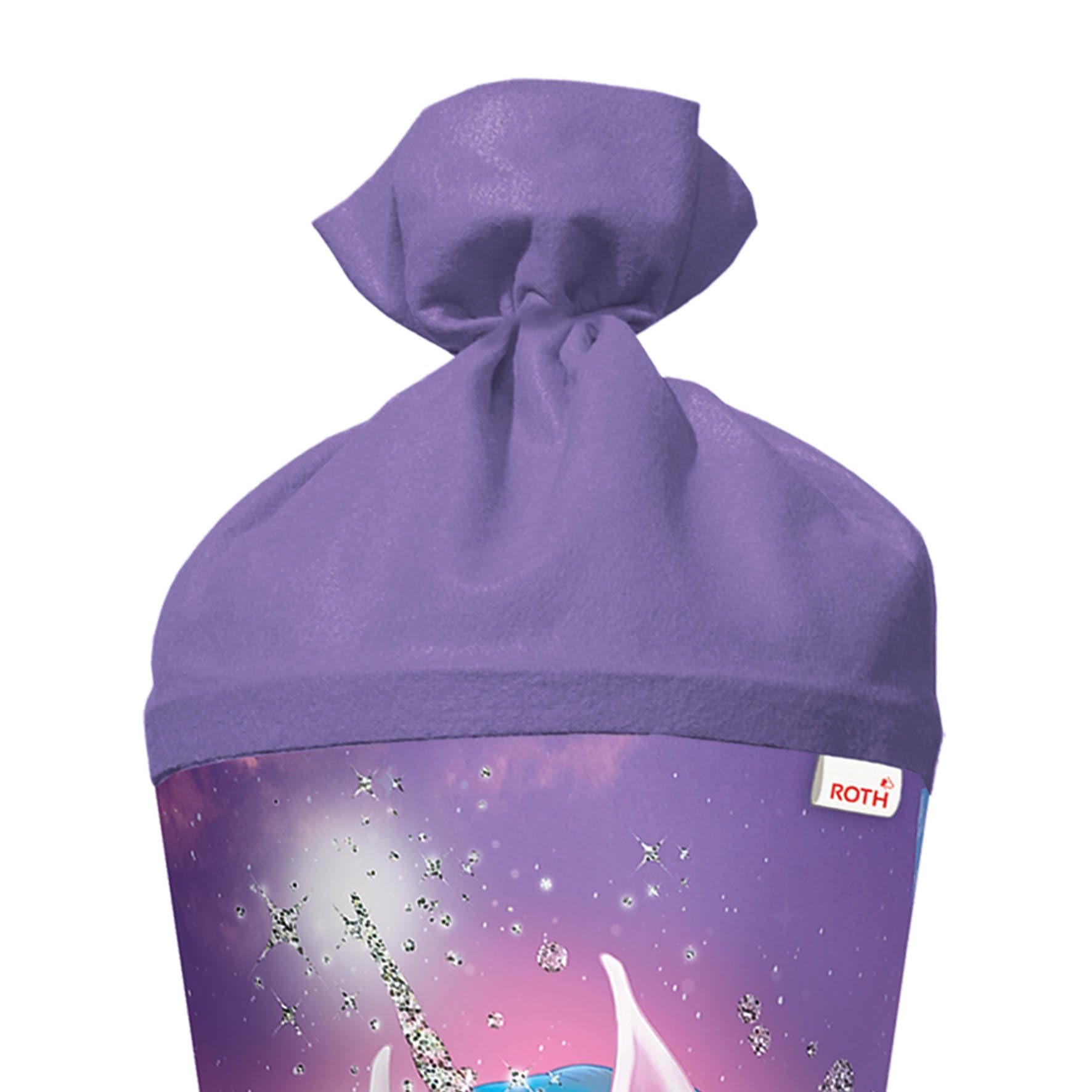 ROTH Schultüte Einhorn Portrait, 70 Cm Mit Glitter – Runde Zuckertüte Mit Filzverschluss