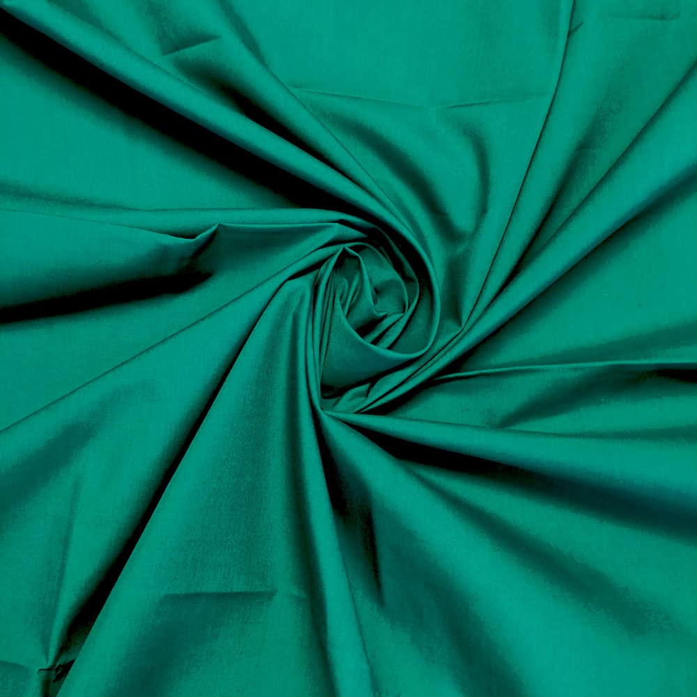 Oh Sew Crafty Limited Emerald Green 20 Plain Polycotton Fabric 60+ Colours Poly Cotton Dress Craft Sold Per Meter (Emerald Green 20)