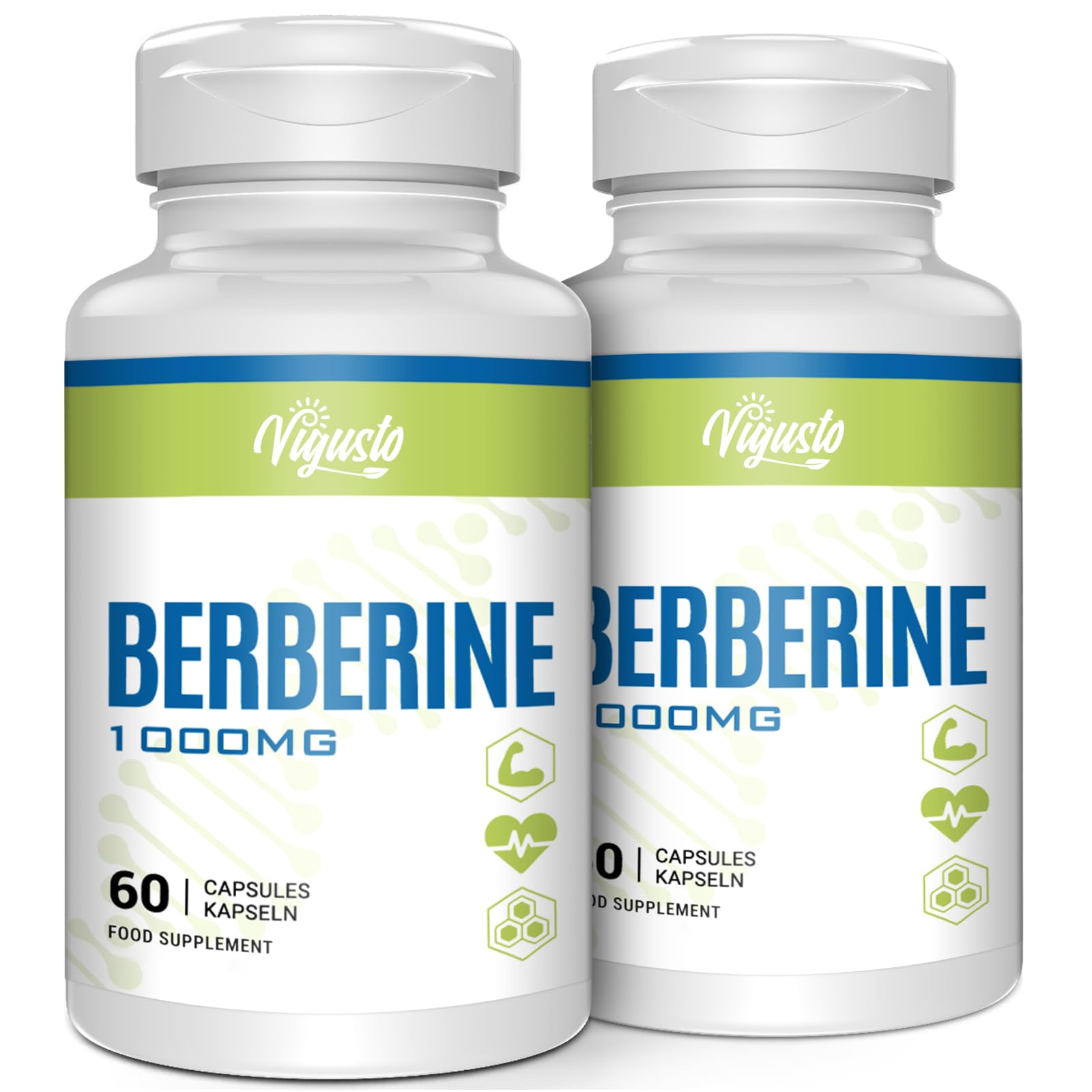 Berberine Supplements 1000mg (2 Pack), 120 HCL Vegan Capsules, High Absorption Herbal Blend Plus Supplement with Silymarin, Antioxidant AMPK Activator for Cardiovascular, Heart, Liver