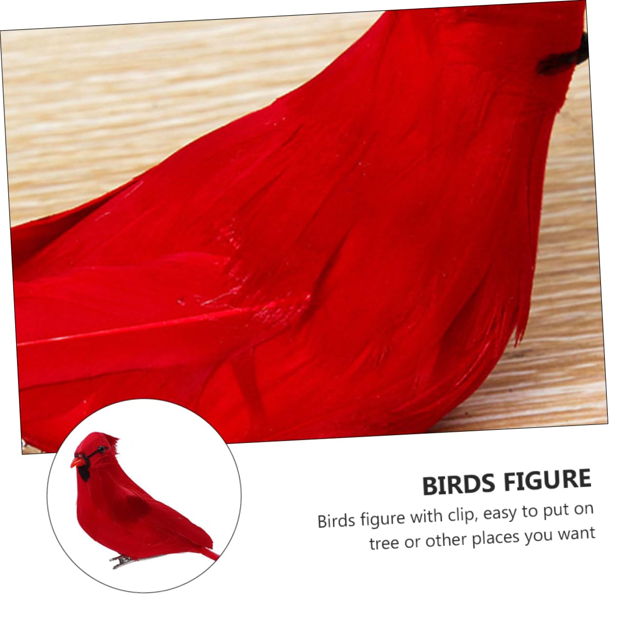 12pezzi Decorazione di Uccelli Cardinali Rossi con Clip per Uccelli di Natale da Appendere all Albero Altri Luoghi Desiderati Realizzata in Piuma Clip di Ferro Sicura e Durevole