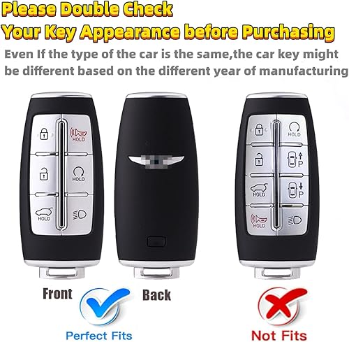 Miniatura 2 de RFSRZ Funda para llavero compatible con Hyundai Genesis GV80 GV90 G70 G80 G90 GV70, accesorios de automóvil, pulsera inteligente, soporte para