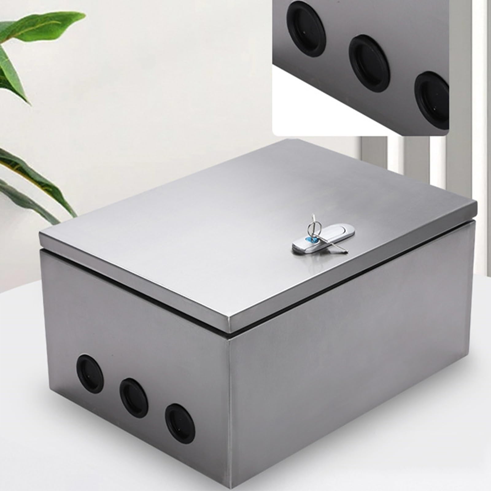 Scatola Elettrica In Acciaio Inossidabile 304, Scatola Di Giunzione Elettrica Impermeabile Montata A Parete, con Serratura Di Sicurezza e Piastra Di Montaggio(60x50x20cm/23.6x19.7x7.9in)