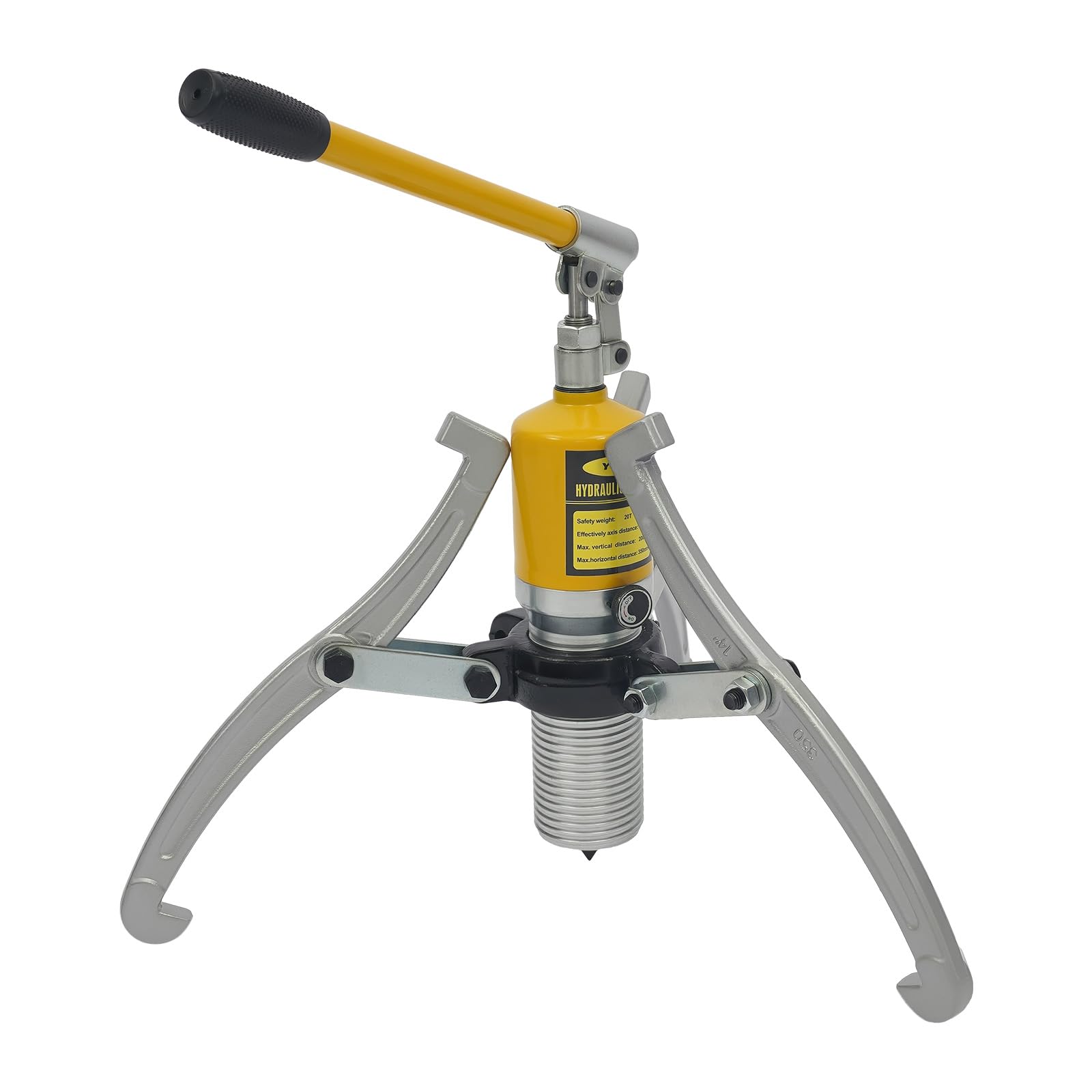 Extractor hidráulico 20T, máx. 19,5 cm de alcance, 3 garras, extractor de rodamientos hidráulico, mango giratorio de 360°, extractor de cubos de rueda, extractor de volante magnético para bujes