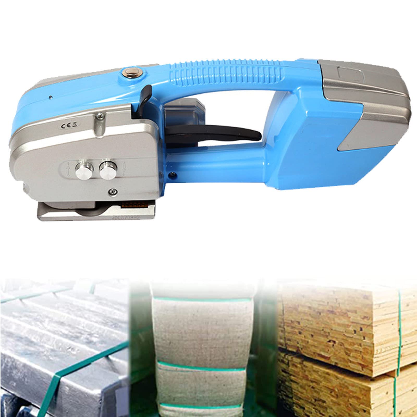 Reggiatrice elettrica, reggiatrice automatica della saldatura di calore, reggiatrice portatile, reggiatrice portatile, reggiatura a caldo portatile, arancione (blu)