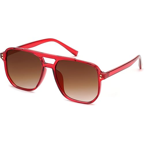 FEISEDY Retro Square Aviator Sunglasses Women Men 70s Vintage Trendy Plastic Frame Sun Glasses B2835