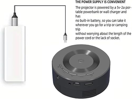 Miniatura 8 de Mini proyector WiFi con la misma función de pantalla, lente óptica, altavoz integrado para iOS para tableta Android, proyector de cine en casa
