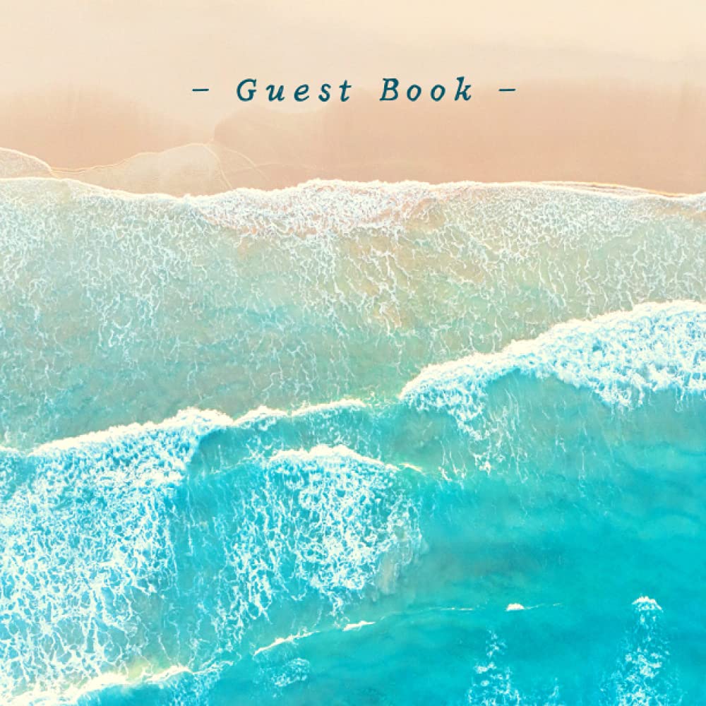 Guest Book: Visitor Guest Book for Vacation Home | Beach House Rental Guest Sign in Log Book for Airbnb, VRBO, Bed & Breakfast, Guest House, Condo ... Wave Beach Guestbook (Premium Cream Paper)