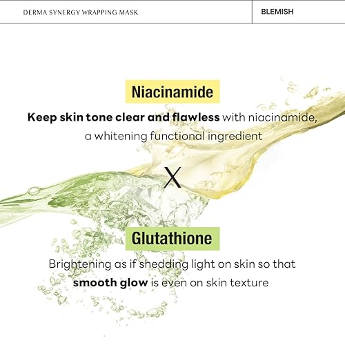 Miniatura 4 de Mediheal Derma Synergy - Máscara envolvente para el cuidado de imperfecciones (4 paquetes)  Mejora de manchas e iluminación de la piel con