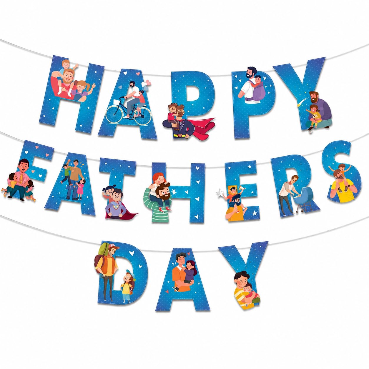 Festiko® Father's Day/Super Dad Birthday Party Decorations Items for Surprise (Fathers Day Banner with Ribbons)-image-17