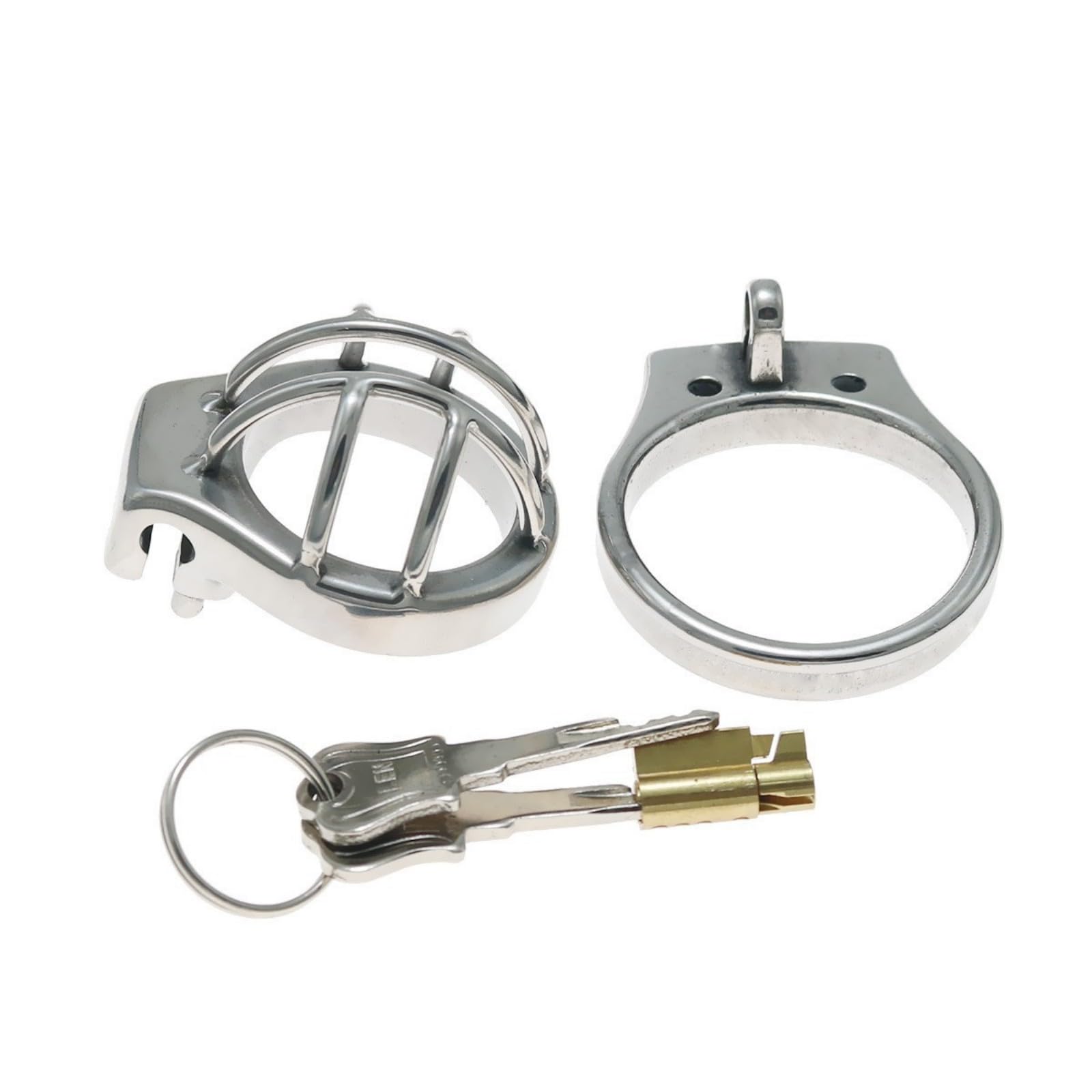 Chastity Cage en Acier Inoxydable Sex Toys Homme Cages de Chasteté Pénis avec Serrure et Ceinture Dissimulées Cage Chastetée en Métal Creuse et Respirante pour le Bondage du Pénis (A,45mm)