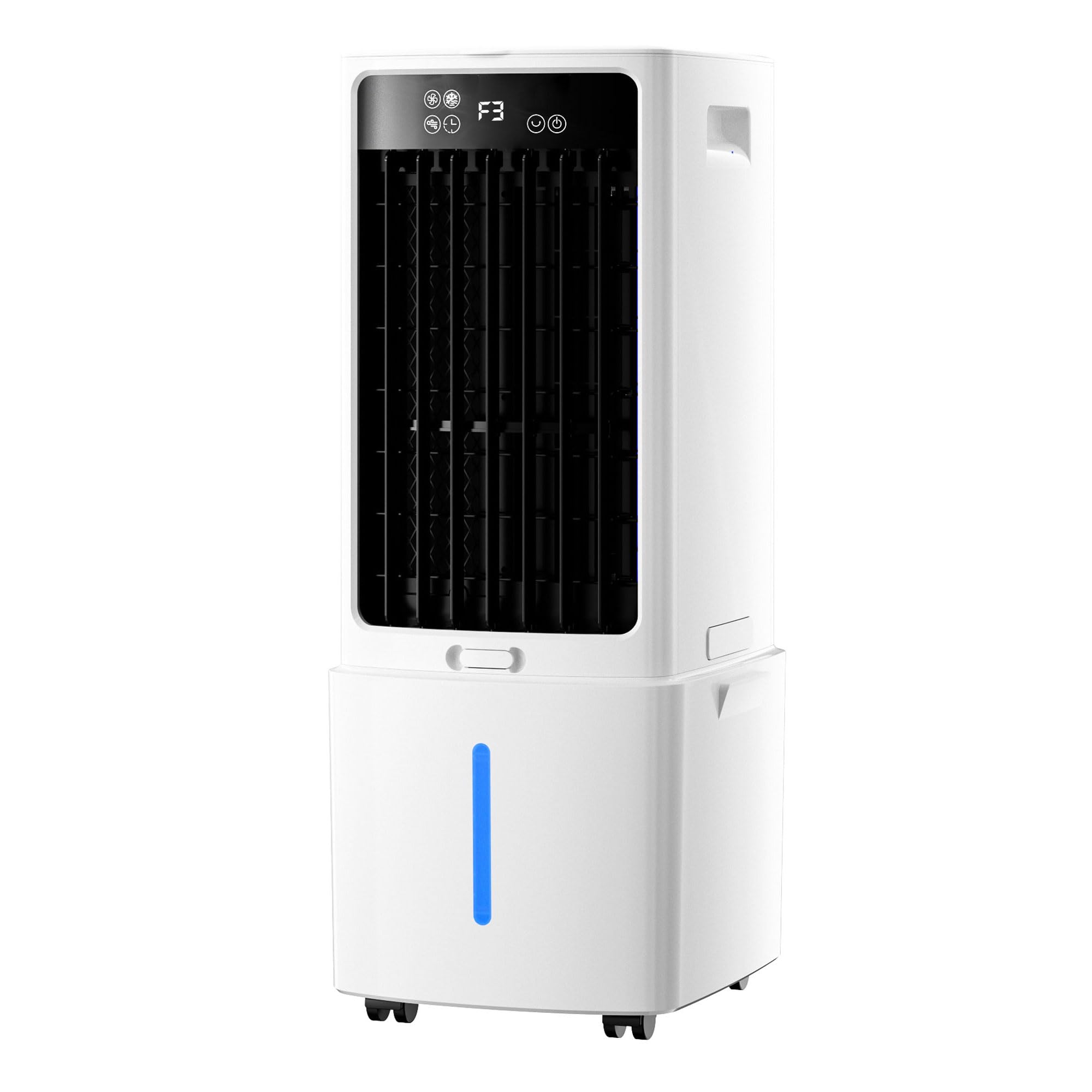 Romyqpipy White 3-In-1 Evaporative Air Cooler With Remote & 12L Tank, Portable Air Conditioner With 3 Speeds, 1-12H Timer, Swamp Cooler For Bedroom, Office, Patio