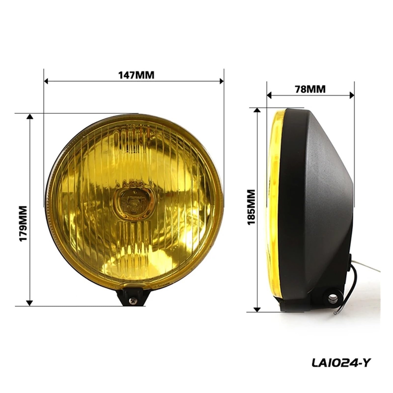 ESPYN Per FENDINEBBIA ALOGENO DA 6 POLLICI 12V CAMION SPORTLIGHT ROTONDO SUPER LEGGERO H3-GIALLO Alogeni Luce