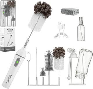 Electric Bottle Cleaner Pro, 11 in 1 Baby Bottle Brush, Drying Rack, Sponge Bottle Brush, Silicon Bottle Cleaner,Formula Mixer, Brush, Soap Dispenser,Microfiber Cleaning Cloth Included