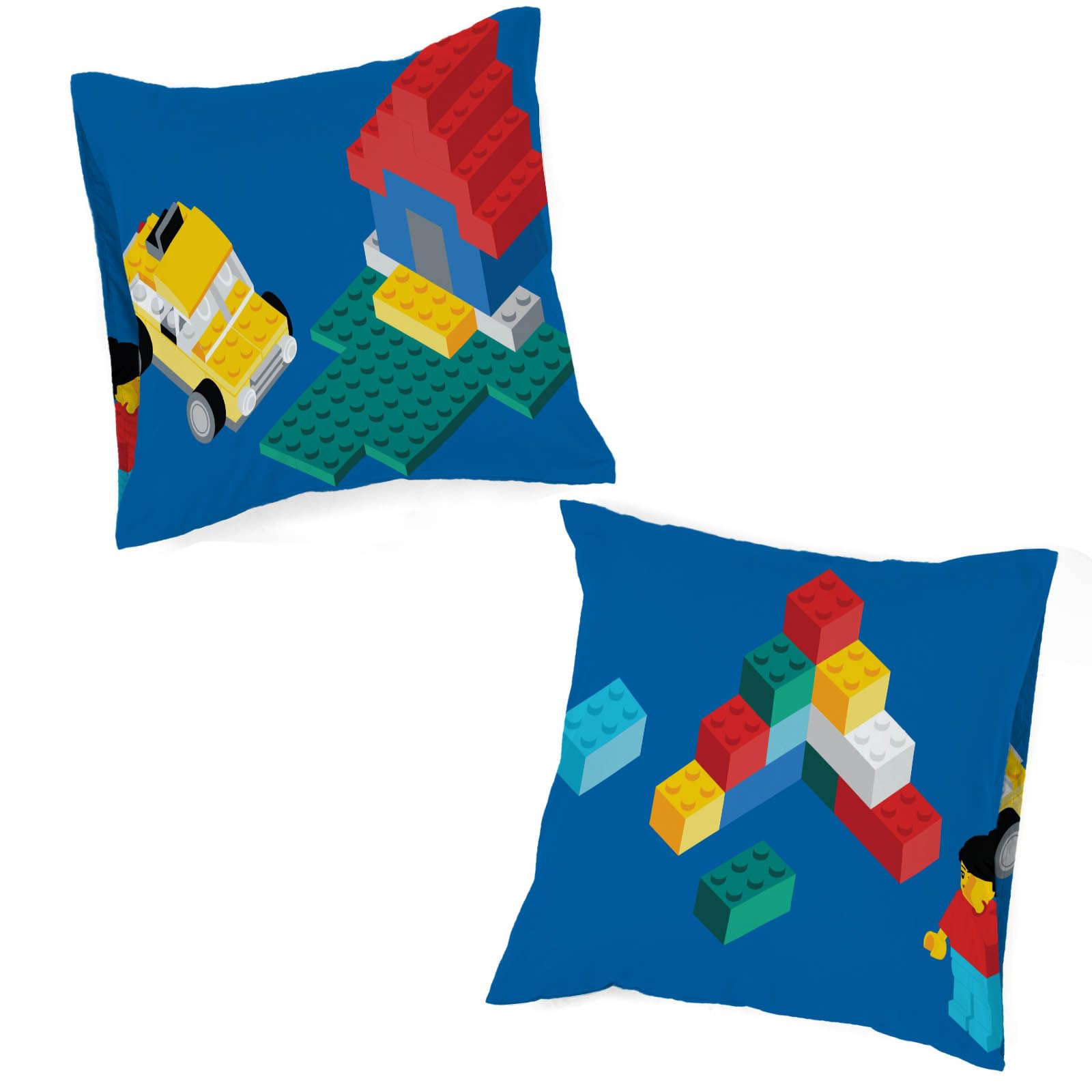 Jay Franco Lego Set Copripiumino – Biancheria da Letto Super Morbida per Bambini con Federa, SOLO COPRIPIUMINO (Imbottitura Non Inclusa), Multicolore, 2 Pezzi Singolo