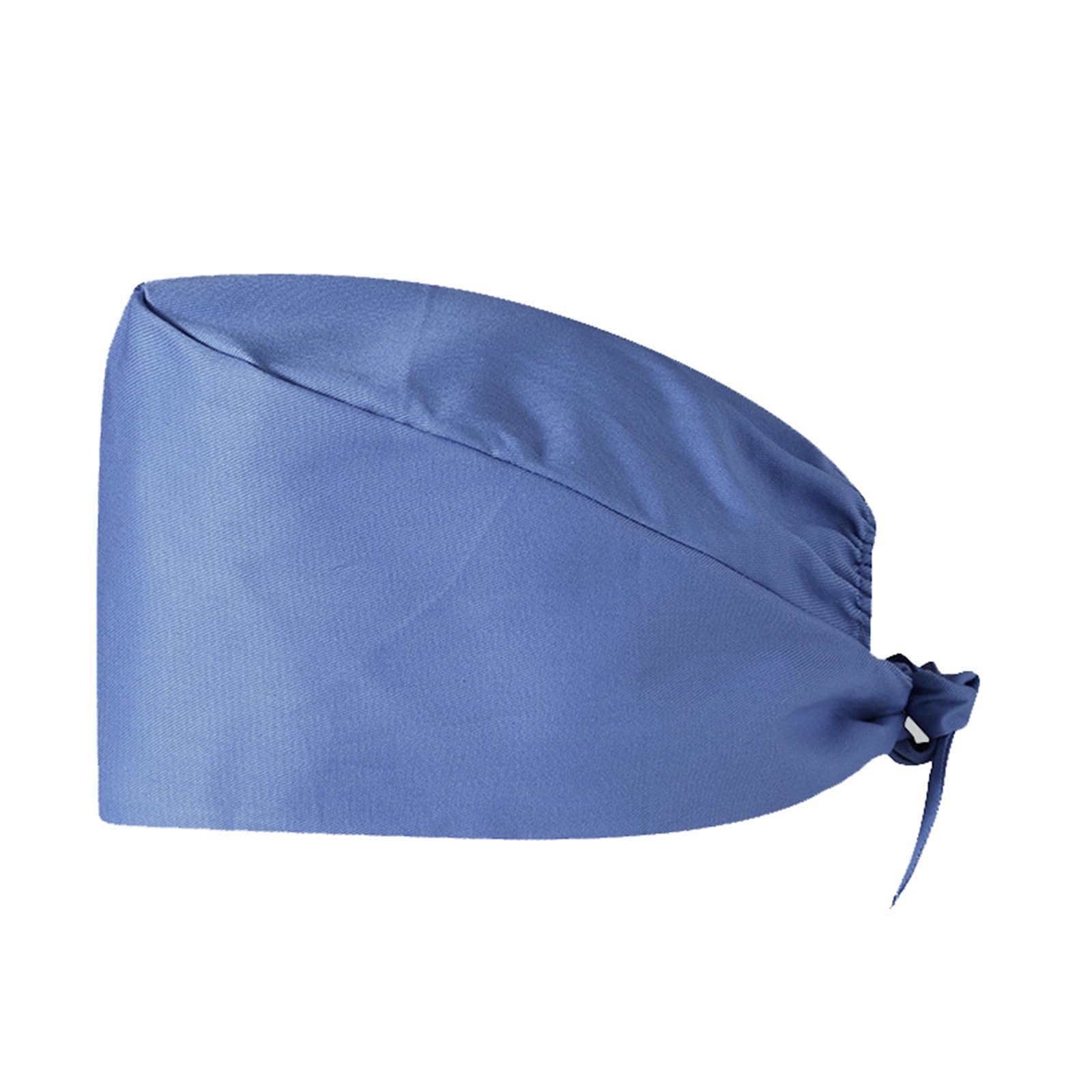 Zeizafa Adult Doctor Nurse Hat Plain Color Scrub Hat with Sweatbands Elastic Hat Protect Hair Hospital Factory Surgical Hat