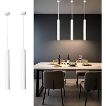 Modern LED Pendant Light Fixtures Long Tube Pendant Lights Pendant Lighting Height Adjustable for Bedroom Dining Room Bar Kitchen Island Hanging Light, 3000K