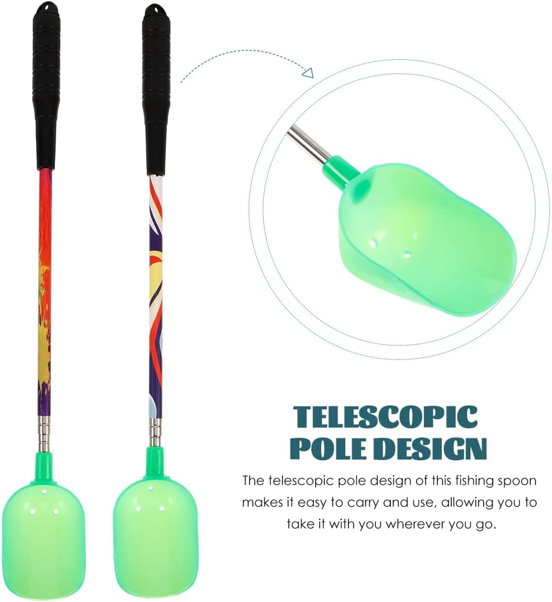 balacoo 2pcs Bait Thrower Gear Bait Spoon Fishing Lure Feeder Scoop Fishing Accessories Carp Feeder Baiting Throwing Supply Lure Feeding Tools Spoon, 85.00X5.00X4.00CM