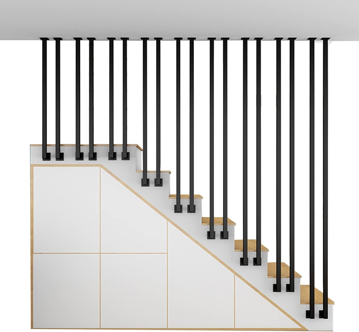 Indoor guardrail, Stair Handrail Banister， Black Pipe Railings for