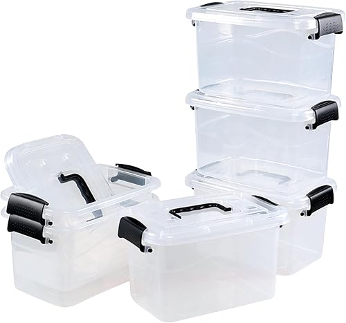 Miniatura 9 de Oymlclivisa Contenedores de almacenamiento transparentes de 18 cuartos de galón con tapa, caja de plástico con asa, 4 paquetes