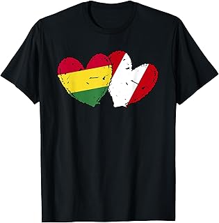 Bolivia Peru Hearts Flag Bolivian Peruvian Friendship T-Shirt