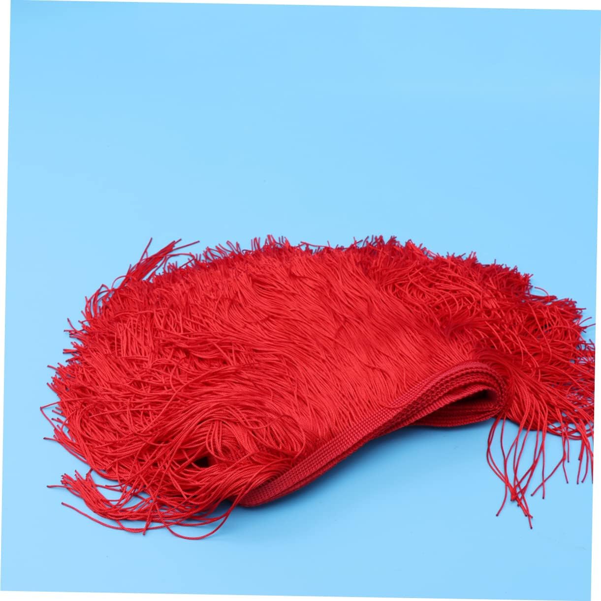 Red Polyester Yarn Fringe Trim for Latin Dress and Chair