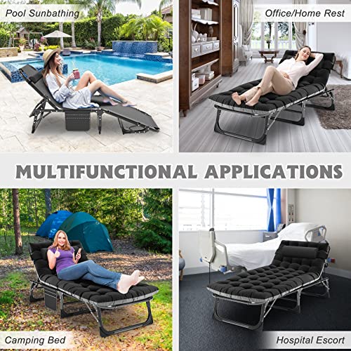 Image of ABORON Camping Cot for Adult Extra Wide, Heavy-Duty 1200D Oxford Cot for Sleeping, Portable Folding Camp Bed with Mat