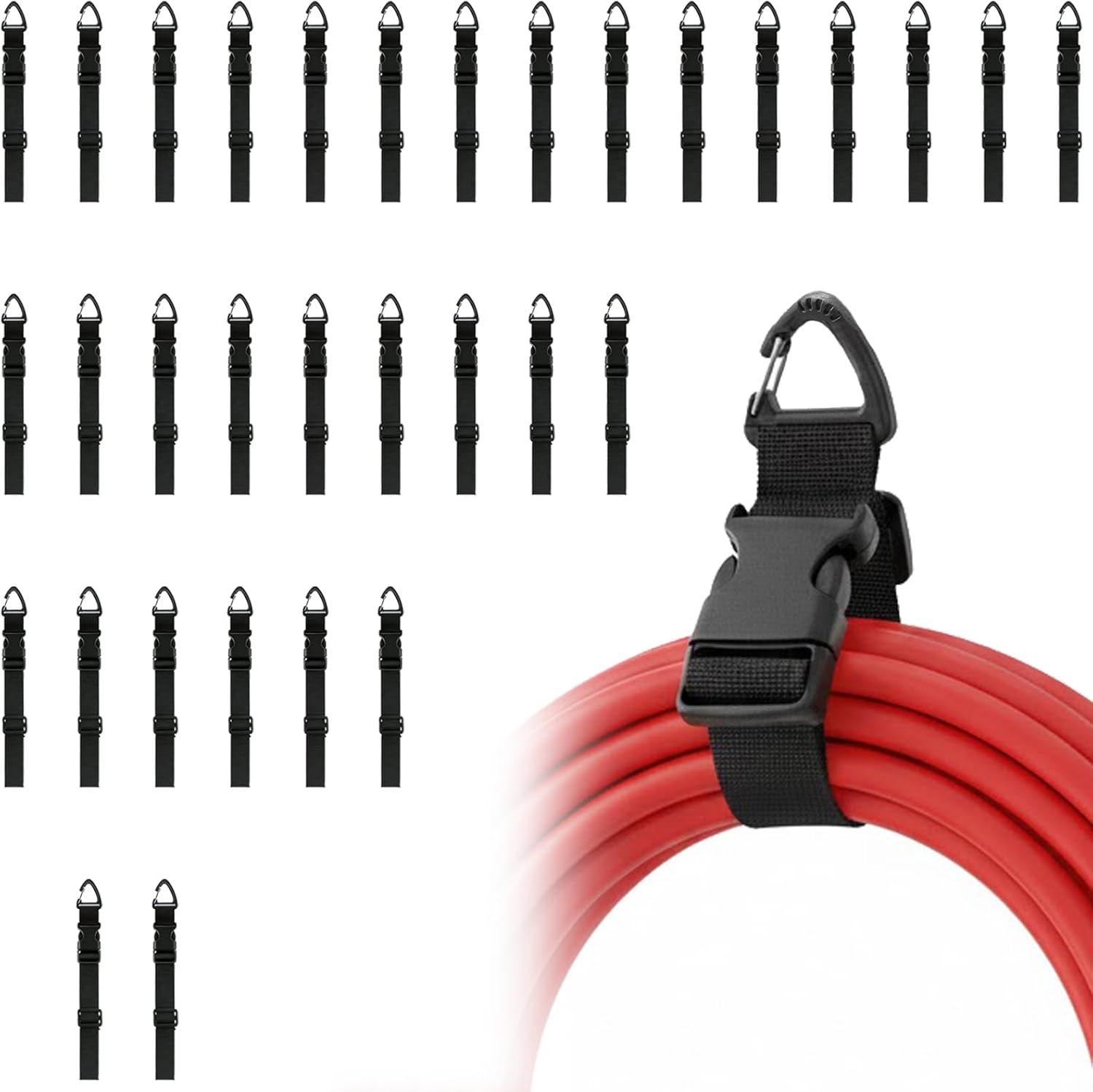 32-Pack Heavy Duty Extension Cord Organizer with Adjustable Arms - 17 Inch Wall Mounted Holder with Triangle Hooks for Garage Workshop Storage, Cord Reel Hanger for Tools and Cables