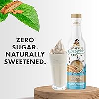 Vista 6 de Jarabe de biscotti de almendras sin azúcar, a base de stevia, sin alcoholes de azúcar ni sucralosa, sin edulcorantes artificiales, ingredientes