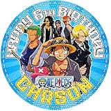 Cakecery One Piesce Anime Luffy Edible Cake Topper Sheet Image Print Round