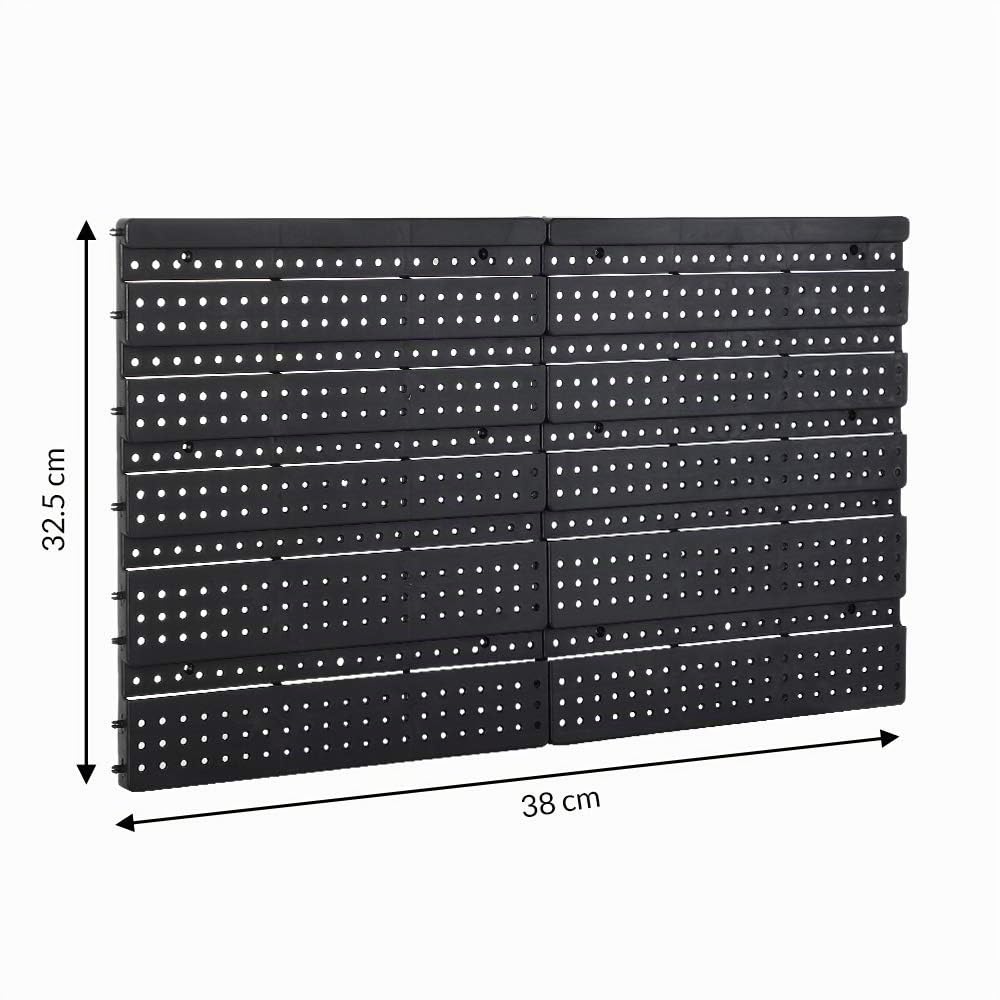 MONZANA® Pannello Preforato Portautensili 64 pz.95x54cm Box Impilabili Parete Attrezzata Officina Organizer Ampliabile Garage Pannello Porta Attrezzi Parete Pannelli Resistenti Sistema Organizzato