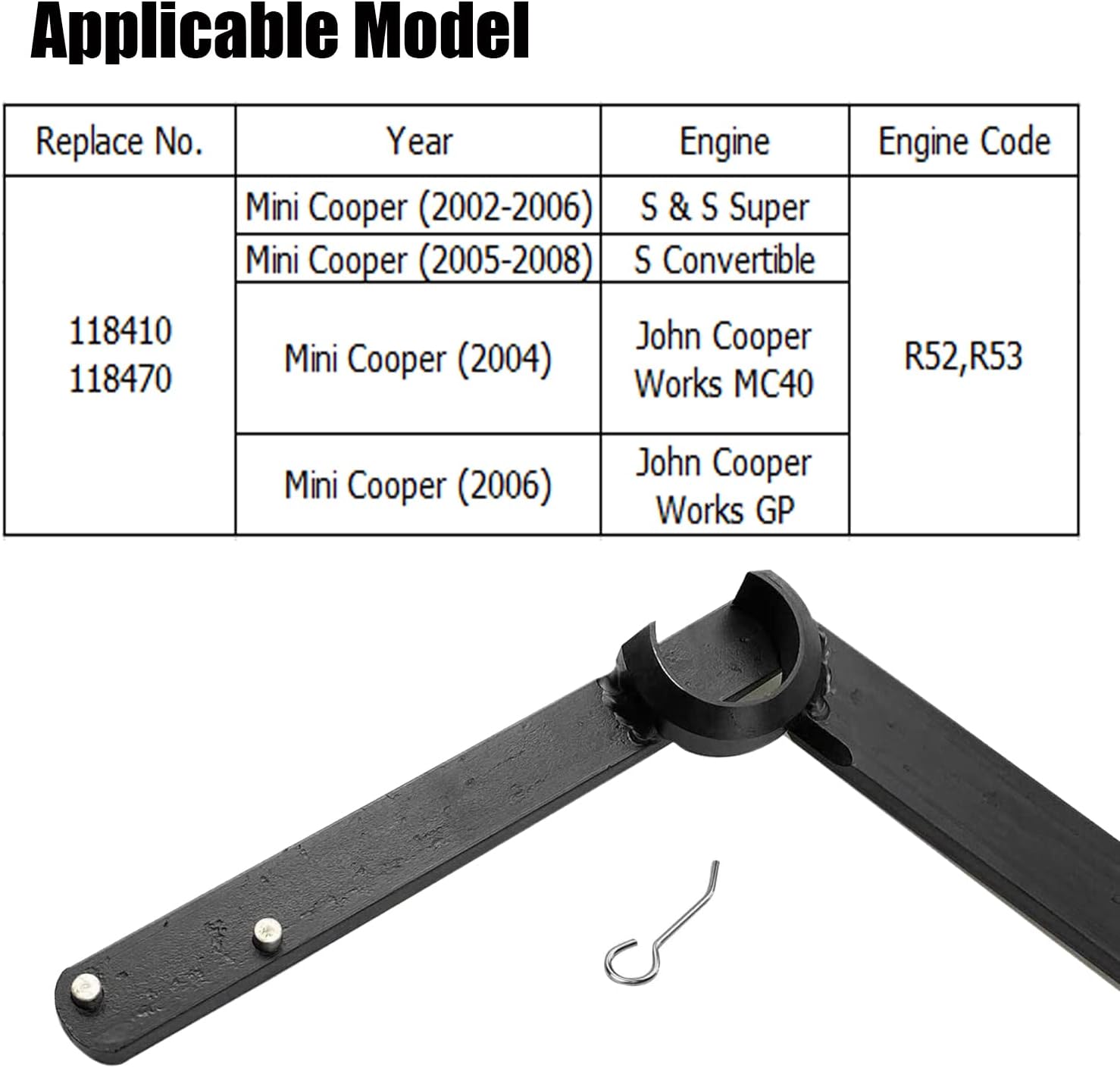 Bentolin R52 R53 Serpentine Belt Removal Tensioner Tool Compatible for Mini Cooper S BMW W11 Supercharged Engine repair Similar to 118410 & 118470