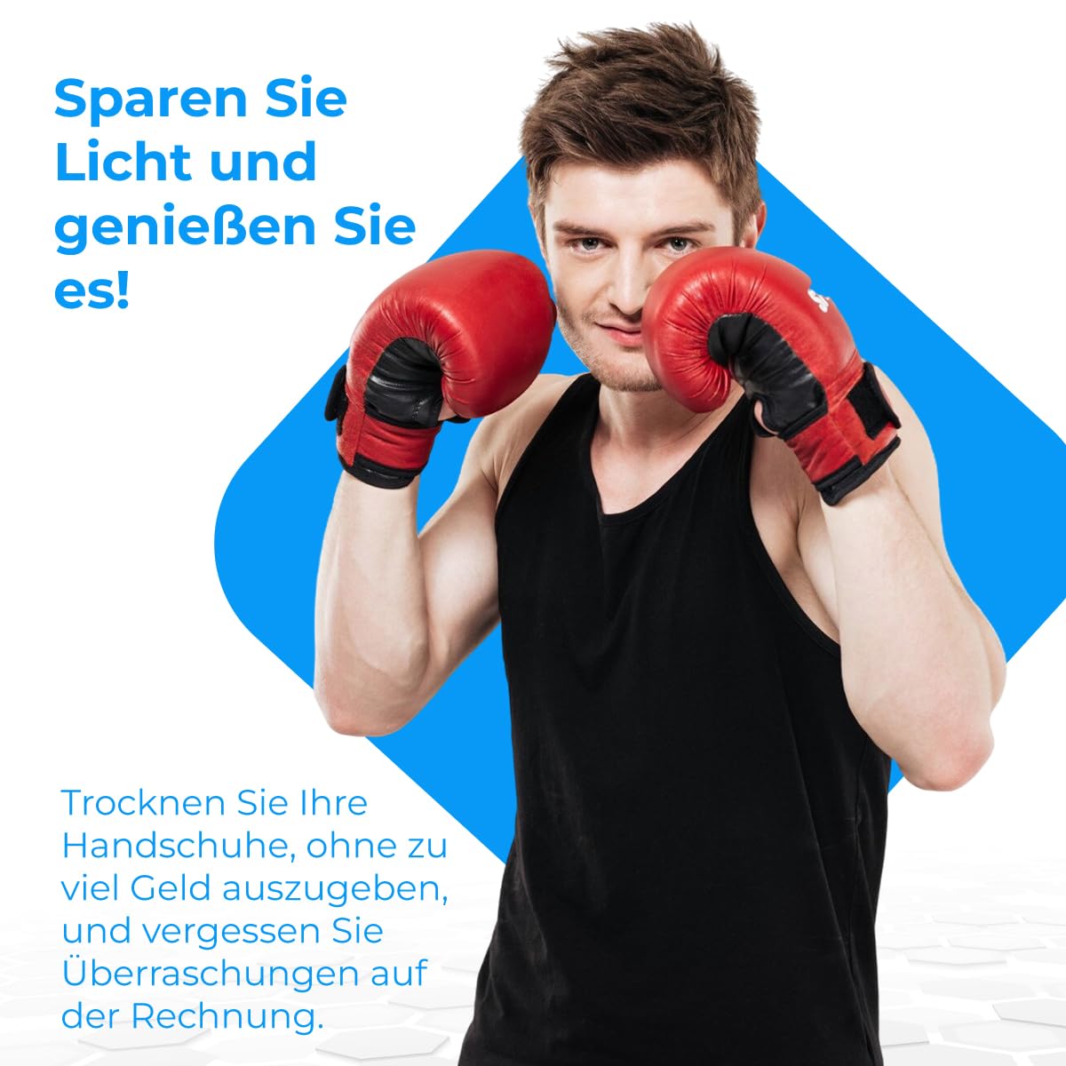 NK Elektrischer Boxhandschuhtrockner und Geruchs-/Feuchtigkeitsentferner, schnelltrocknend für den täglichen Gebrauch, automatische Abschaltung, 3-Timer