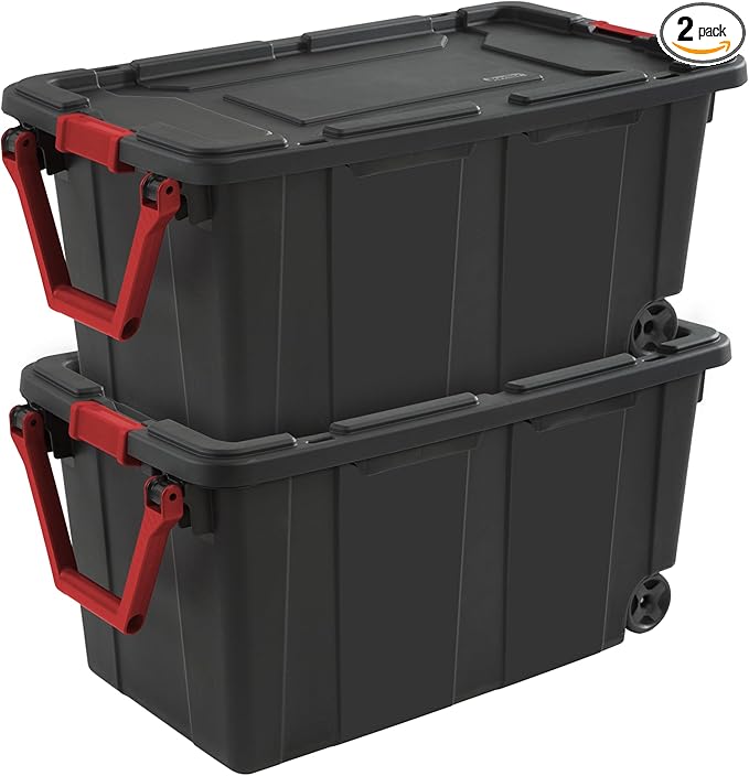 Sterilite industrial storage tote for charcoal organization