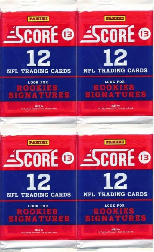 2013 Score Football Lot of (4) Factory Sealed Retail Pack with 48 Cards! Travis Kelce & Hopkins Rookie Year Product!