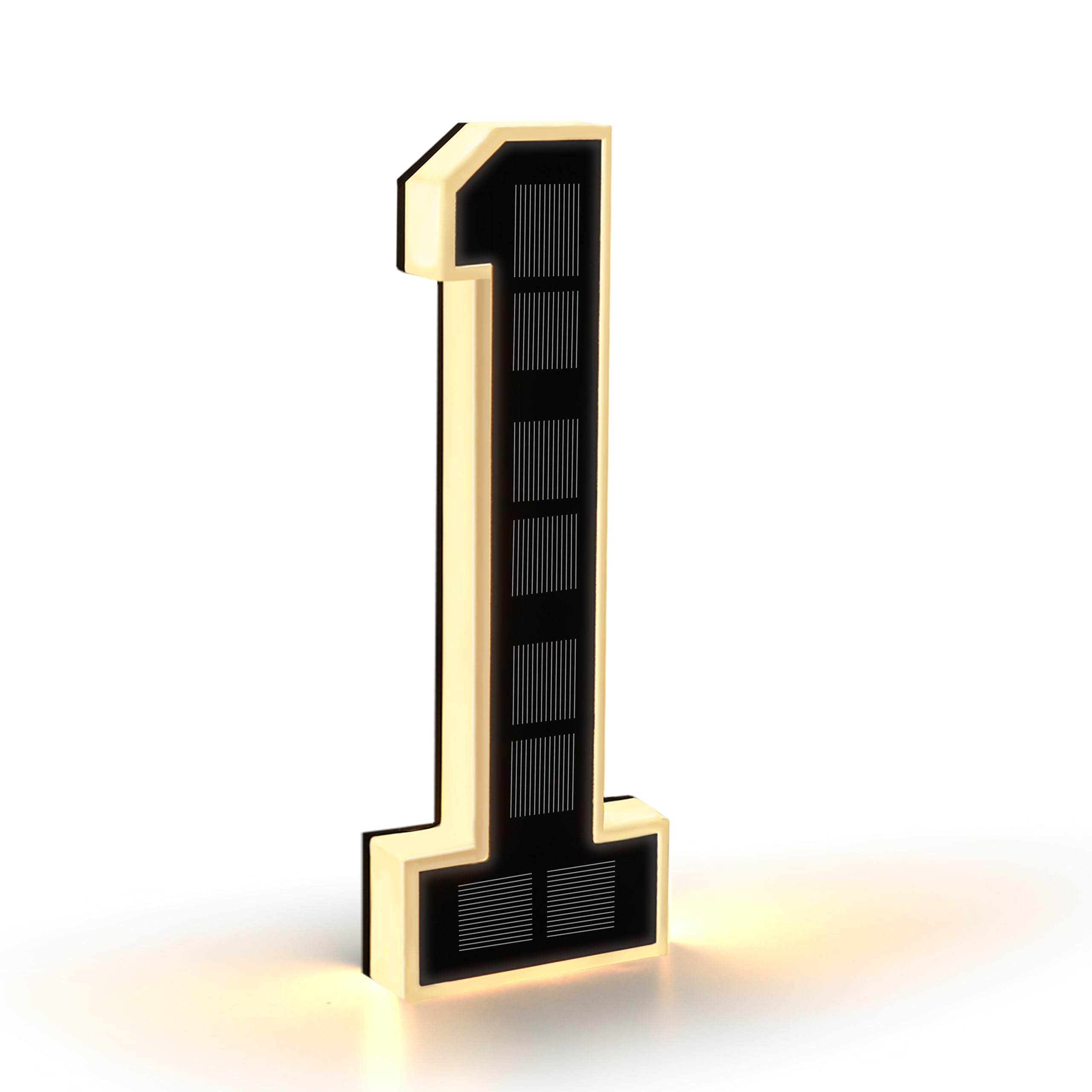 Solare Moderno Numero Civico - 230 MM Altezza - Targhe Con Numeri Civici - IP44 Impermeabile (1-nero, 23 cm)