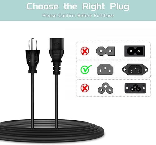 Miniatura 2 de SLLEA 6ft UL AC Power Cord Cable Replacement for ViewSonic VX2452MH VA2445m-LED VA2014W VP2130B