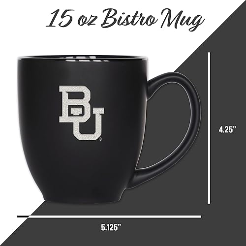 Miniatura 394 de Rico Industries NCAA Primary - Taza personalizada de 15 onzas, color negro mate, para bebidas calientes o frías Nebraska Cornhuskers