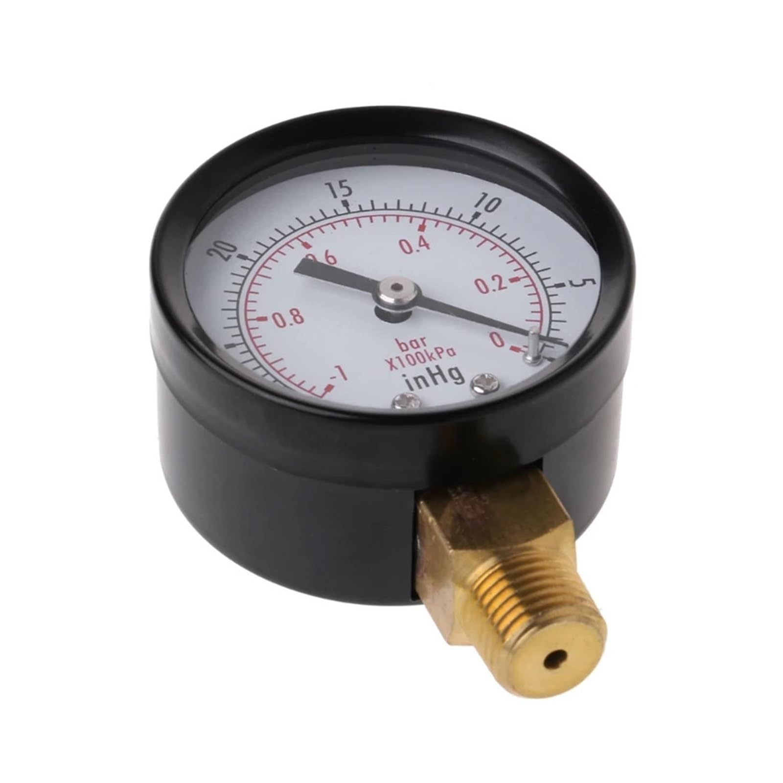 Pressure Mini Manometer für Kraftstoff Y1UB Compound-Druck-Vakuummeter, Glycerin gefüllt, -1/10 Bar & 30 1/4 BSP unten