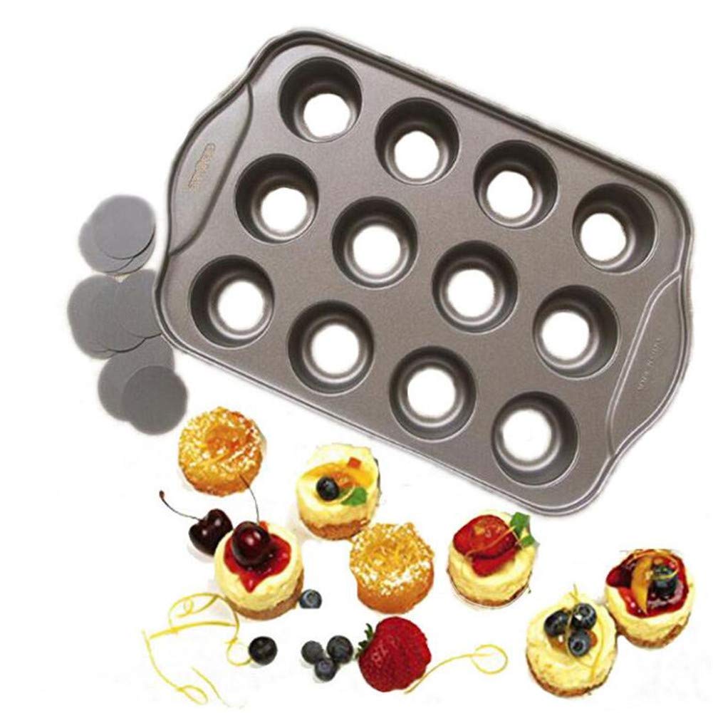 Lot 16 Mini Moules à Tarte 12 Cm Cannelés Avec Fond Amovible – Acier Carbone Anti-Adhésif, Parfait Pour Quiches, Flans & Cheesecakes