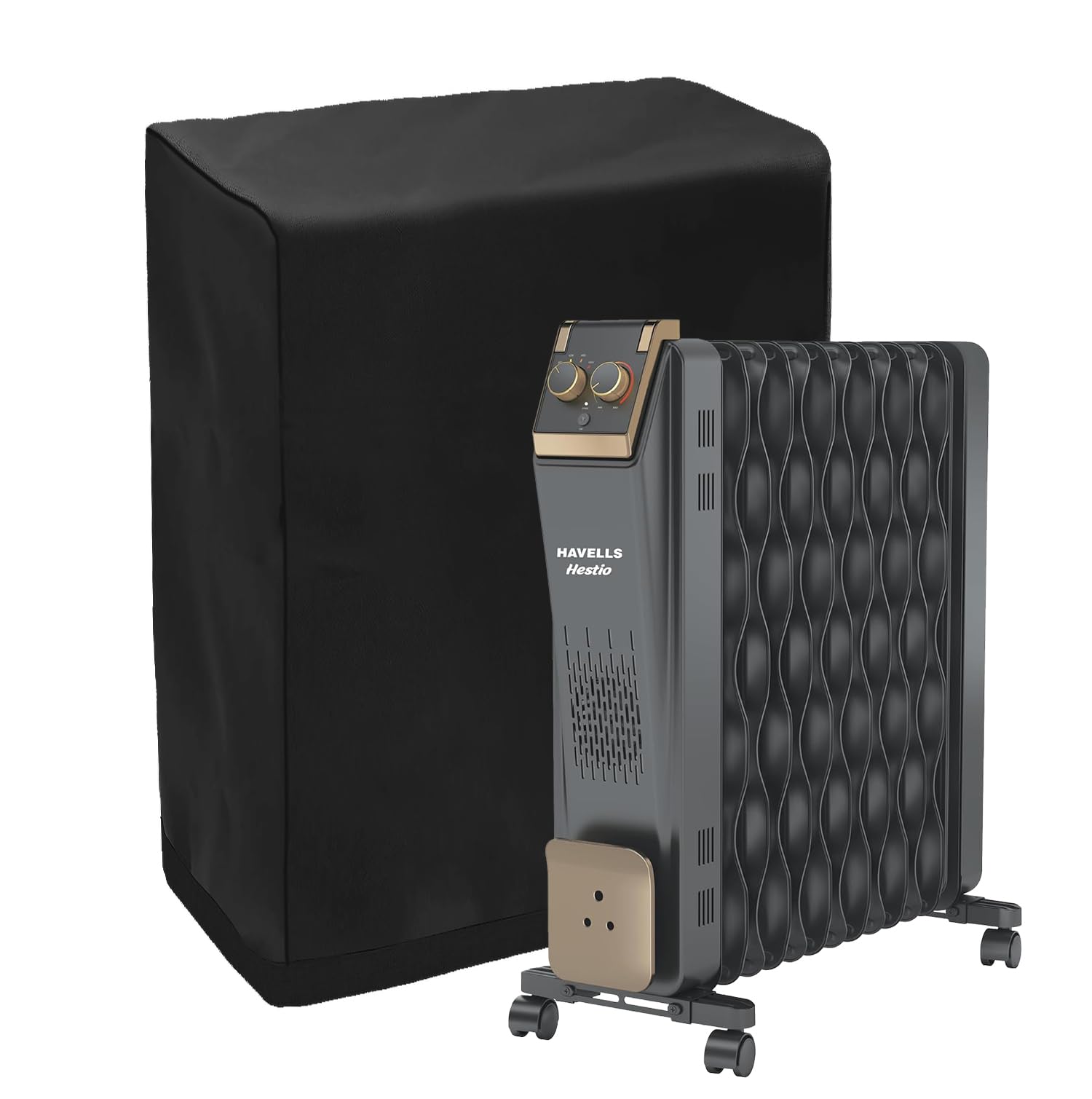 Electric Room Heater Cover | Dustproof and Scratch Proof Room Heater Cover | Nylon Material Cover | Black