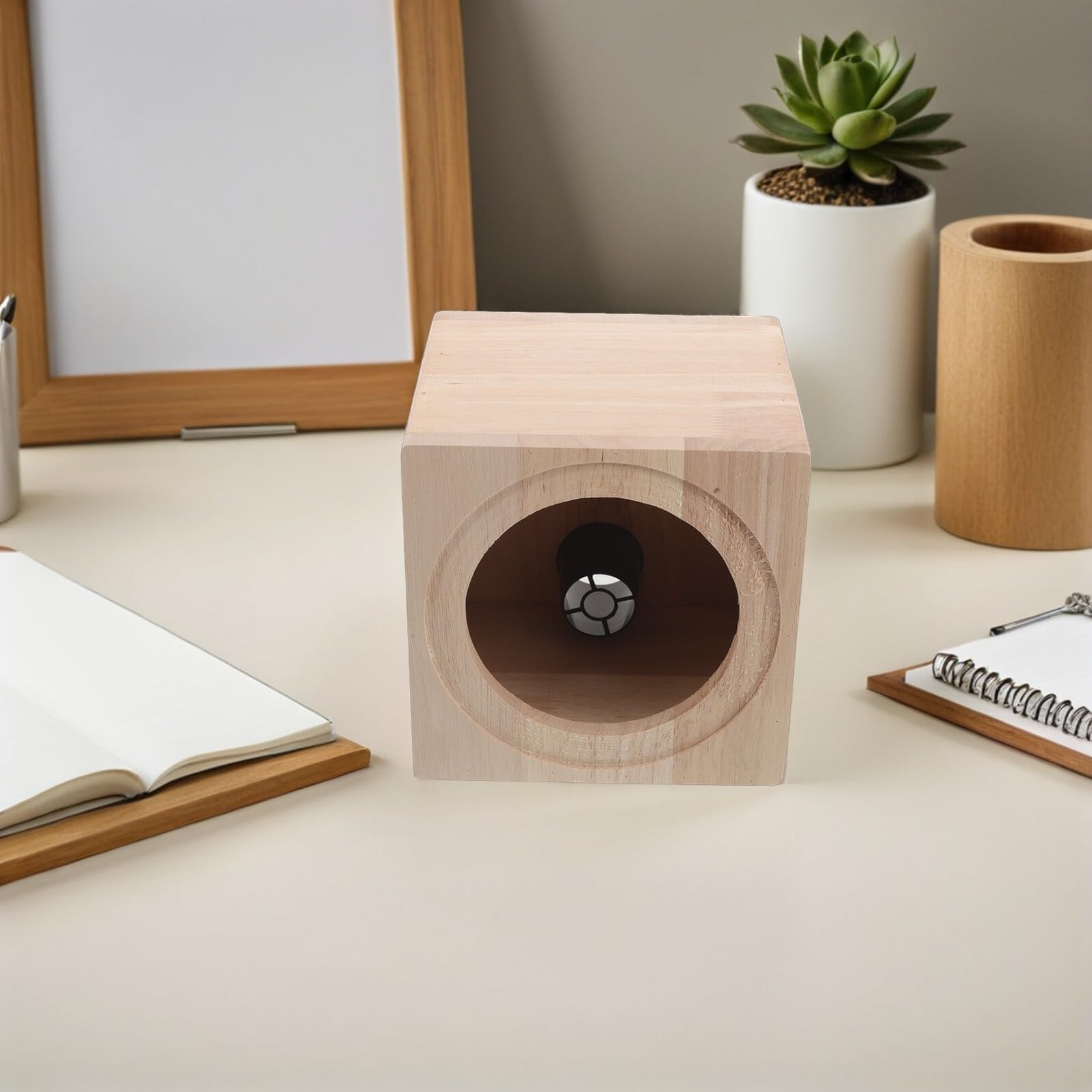 Cassa Subwoofer Veicolare 5 Pollici in Legno Beige per Audio | Box per Altoparlanti, Compatibile Subwoofer e Casse Audio, Uso in Auto o Casa