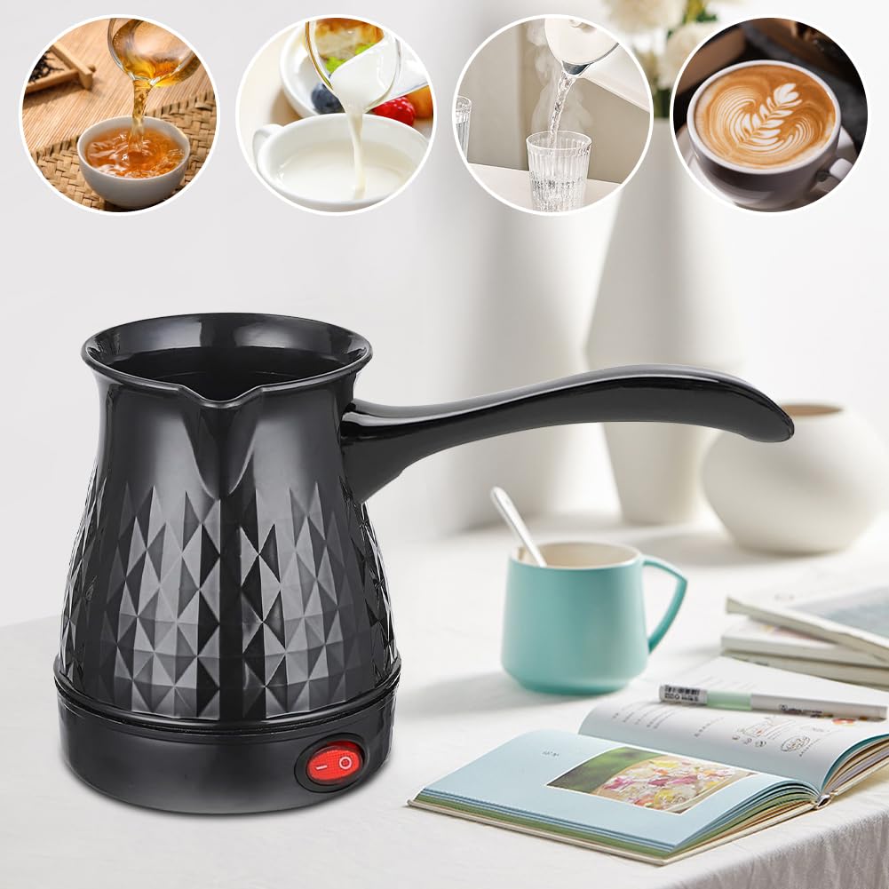 DASIAUTOEM Elektrische Kaffeekanne, Türkischer Kaffeekocher 500ML, Mokka Kaffeekannemit Griff, Espressokanne, Portable Kaffeekocher Haus Büro Reisen Hotel