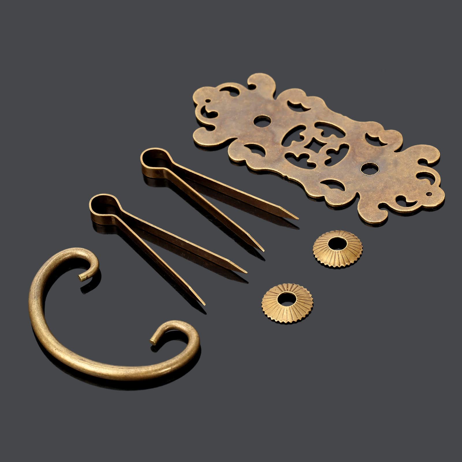 Mgoodoo 2Pcs Retro Cabinet Knobs, Hollow Copper Handle for Doors Drawers, Lockers, and Cabinets Vintage Lace Assembly Handles - Image 4